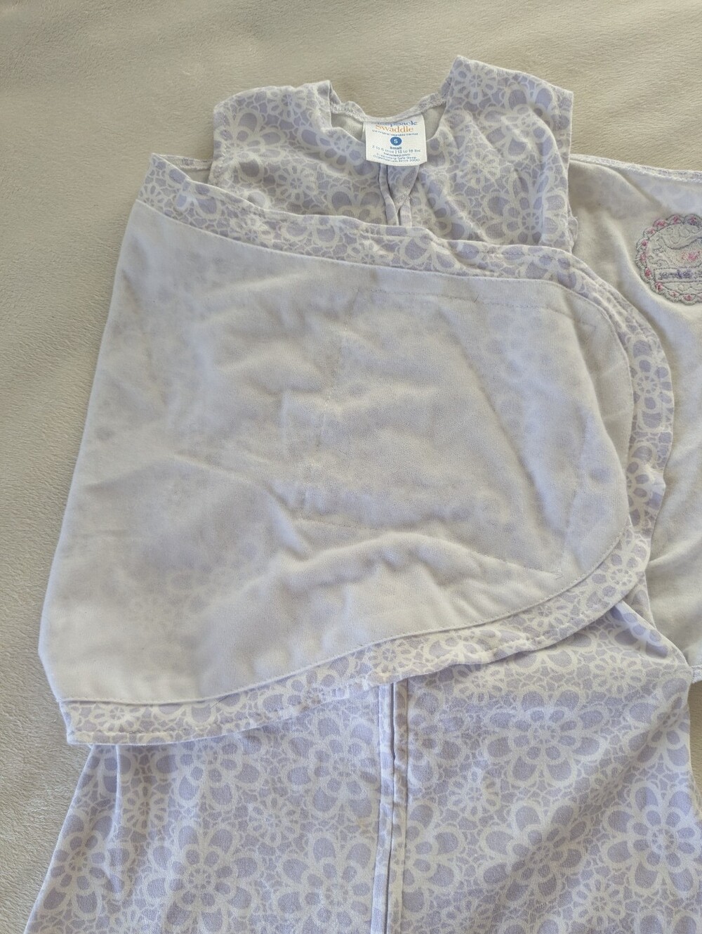 Small Halo SleepSack Swaddle - Light Purple Floral - Picture 5 of 10